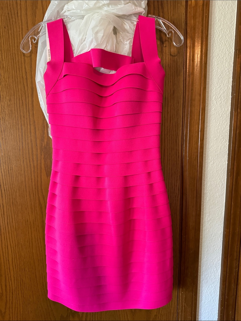 2012 Sherri Hill Hot Pink Bandage Mini Dress